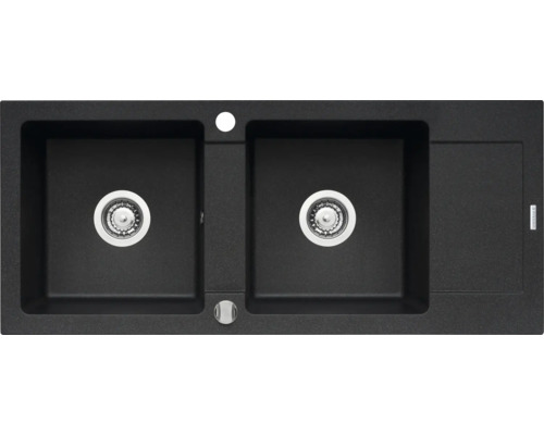 Dvojitý granitový drez s odkvapávacou plochou