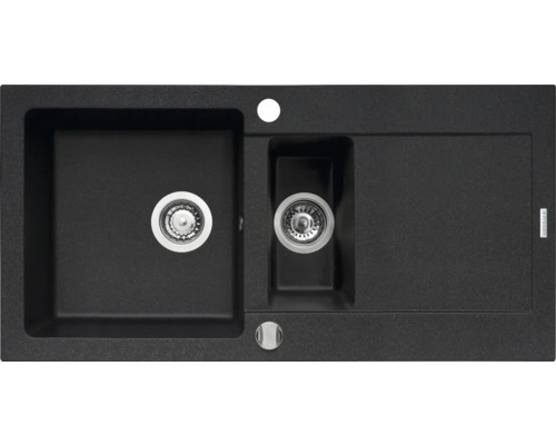 Žulový drez s odkvapkávacou plochou a dvoma komorami