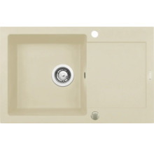 Béžový kuchynský drez s odkvapkávacou plochou