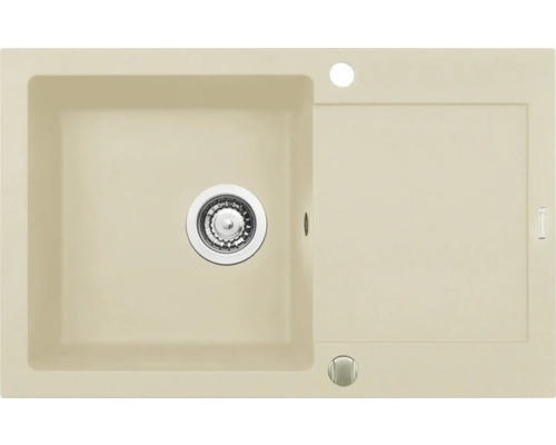 Béžový kuchynský drez s odkvapkávacou plochou