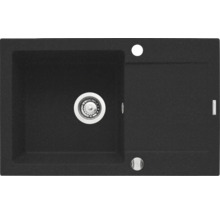 Čierny granitový kuchynský drez s odkvapkávacou plochou