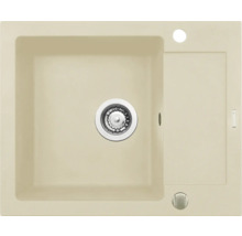 Béžový granitový kuchynský drez s odkvapkávacou plochou