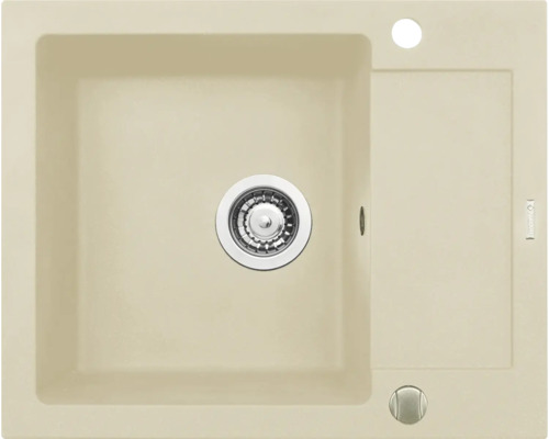 Béžový granitový kuchynský drez s odkvapkávacou plochou