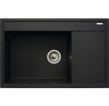 Čierny kuchynský drez s odkvapkávacou plochou