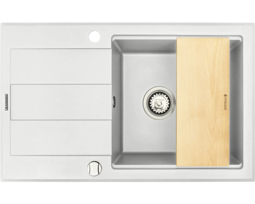 Žulový drez s doskou na krájanie