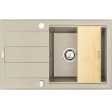 Silgranitový drez s odkvapkávacou plochou a doskou na krájanie