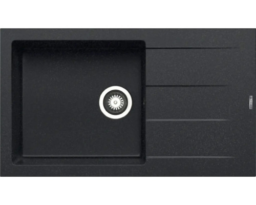 Čierny granitový drez s odtokom