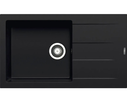 Čierny kuchynský drez s odkvapkávacou plochou
