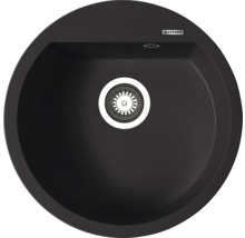 Okrúhly granitový kuchynský drez s odtokom a logom Pyramis