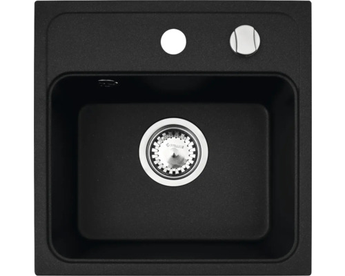 Čierny granitový kuchynský drez so sitkom