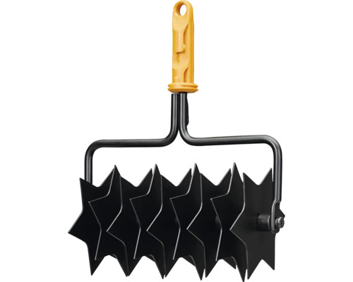 Záhradný nástroj s hviezdicovými kolesami a rukoväťou