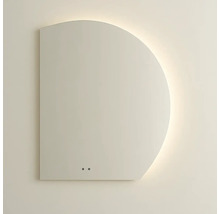 Polkruhový zrkadlo s osvetlením na montáž na stenu