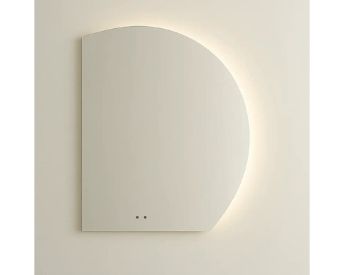 Polkruhový zrkadlo s osvetlením na montáž na stenu