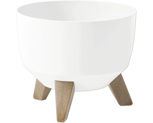 Žardinka plastová na 3 nožičkách ROMA ECO 4v1 Ø 24 x 15 cm biela Biely kvetináč s tromi nohami