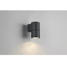 Tmavé nástenné svietidlo s rebrovaným tienidlom