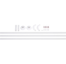 Kompletná sprchová záves tyč sada s tyčami, oblúkmi, upevneniami a montážnym príslušenstvom