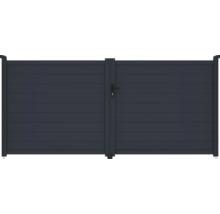 Hliníková dvojkrídlová brána pre vonkajšie použitie s kľučkou a zámkom