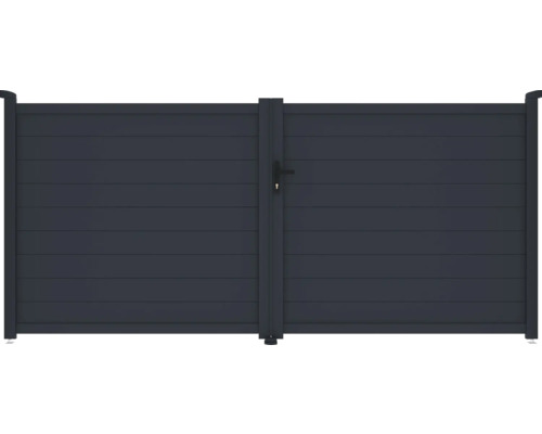 Hliníková dvojkrídlová brána pre vonkajšie použitie s kľučkou a zámkom