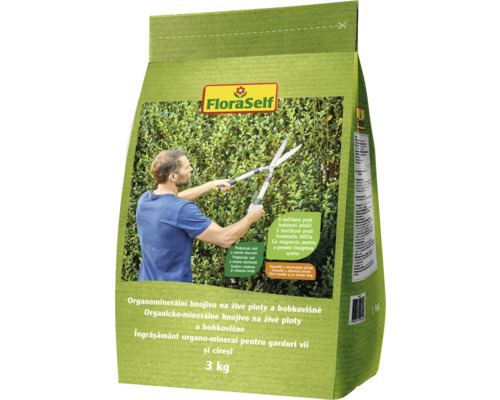 FloraSelf organicko-minerálne hnojivo na živé ploty a bobkovišne, 3 kg