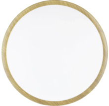 Okrúhle LED stropné svietidlo s dreveným rámom