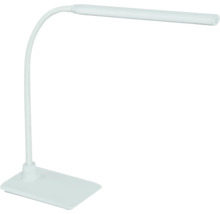 Biela LED stolná lampa s flexibilným ramenom