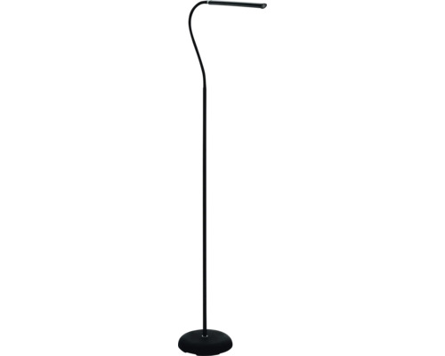 Čierna LED stojacia lampa s flexibilným krkom pre vnútorné použitie