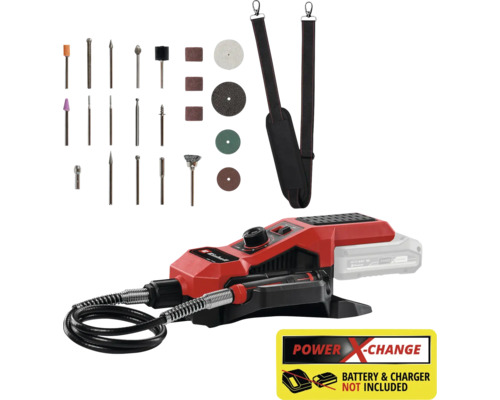 Akumulátorové multifunkčné náradie Einhell s príslušenstvom a popruhom. Batéria a nabíjačka nie sú súčasťou balenia.