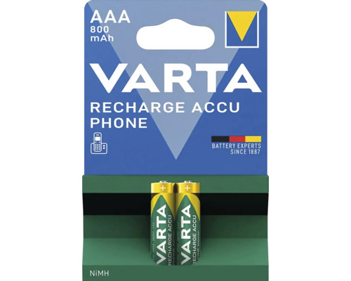 Varta Recharge Accu Phone AAA 800 mAh v balení po dvoch kusoch