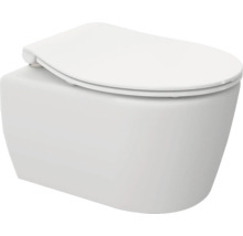 Závesné WC s hlbokým splachovaním z keramiky so záchodovou doskou