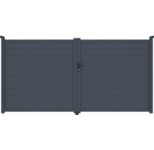 Dvojkrídlová hliníková brána s kľučkou a zámkom