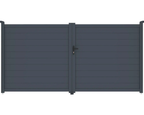 Dvojkrídlová hliníková brána s kľučkou a zámkom