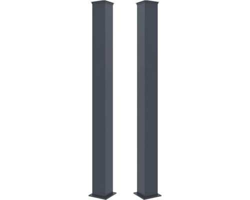 Dva kovové stĺpiky plotu