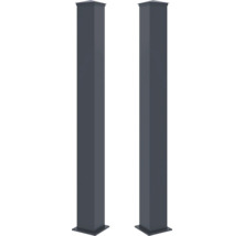 Dva sivé kovové stĺpiky plotu