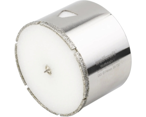 Diamantový vykružovák Ceramic Wolfcraft Ø 74 mm Diamantová dierovka Wolfcraft so strediacim vrtákom