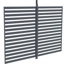 Plotový prvok s vodorovnými lamelami a stĺpikmi