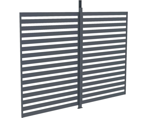 Plotový prvok s vodorovnými lamelami a stĺpikmi