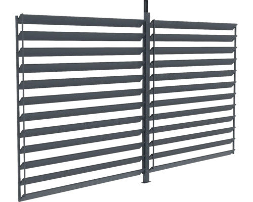 Otočná lamelová stena 3,7x2,2 m G21 Lamelový plot z kovu