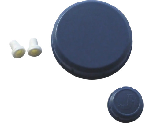 Modré veko a dva biele ventily