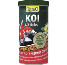 Krmivo pre ryby Tetra Pond Koi Sticks v plechovke s Tetra Logo, prírodnými ingredienciami, bez konzervantov a farbív.