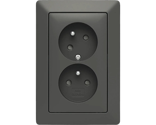 Dvojitá zásuvka pre montáž na stenu