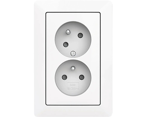 Dvojzásuvka ABB Zoni 5513T-C02157 500 W lesklá biela Dvojitá zásuvka pre vnútorné použitie