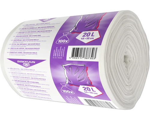 Rolka vriec na odpadky so 100 kusmi, objem 20 litrov