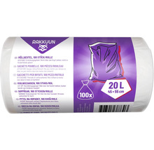Rolka vriec na odpad so 100 kusmi, objem 20 litrov a rozmery 45 x 55 cm