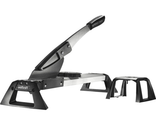 Rezačka na laminát a vinyl Wolfcraft s veľkou pákou a prídavnou podperou materiálu.