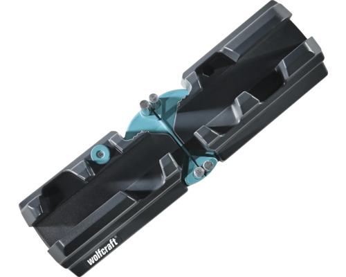 Nastaviteľná pokosnica a uhlová mierka Wolfcraft z plastu na presné rezanie podlahových líšt.