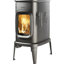 Kachle z liatiny s horiacim drevom a logom Dovre