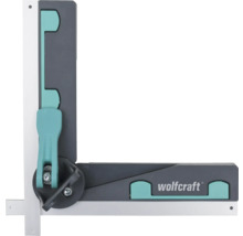 Wolfcraft pokosník a rezacia šablóna z plastu a kovu na meranie a prenášanie uhlov, Wolfcraft Logo