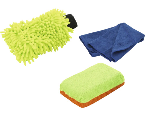Umývacia sada COMPASS MICROFIBER MULTIPACK 3 ks Súprava čistiacich prostriedkov pozostávajúca z umývacej kefy, špongie a handričky