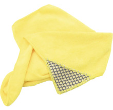 Žltý uterák na vlasy z mikrovlákna s voštinovým vzorom