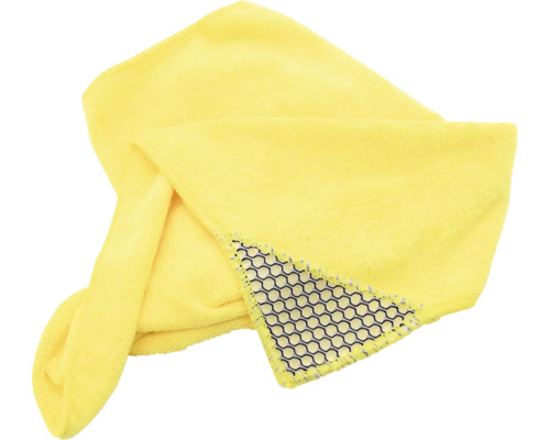 Umývacia utierka COMPASS MICROFIBER 40x40cm Žltý uterák na vlasy z mikrovlákna s voštinovým vzorom
